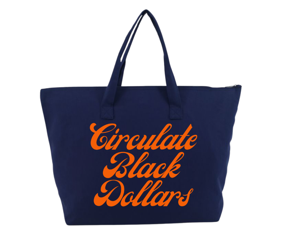 Circulate Black Dollars Tote Bag