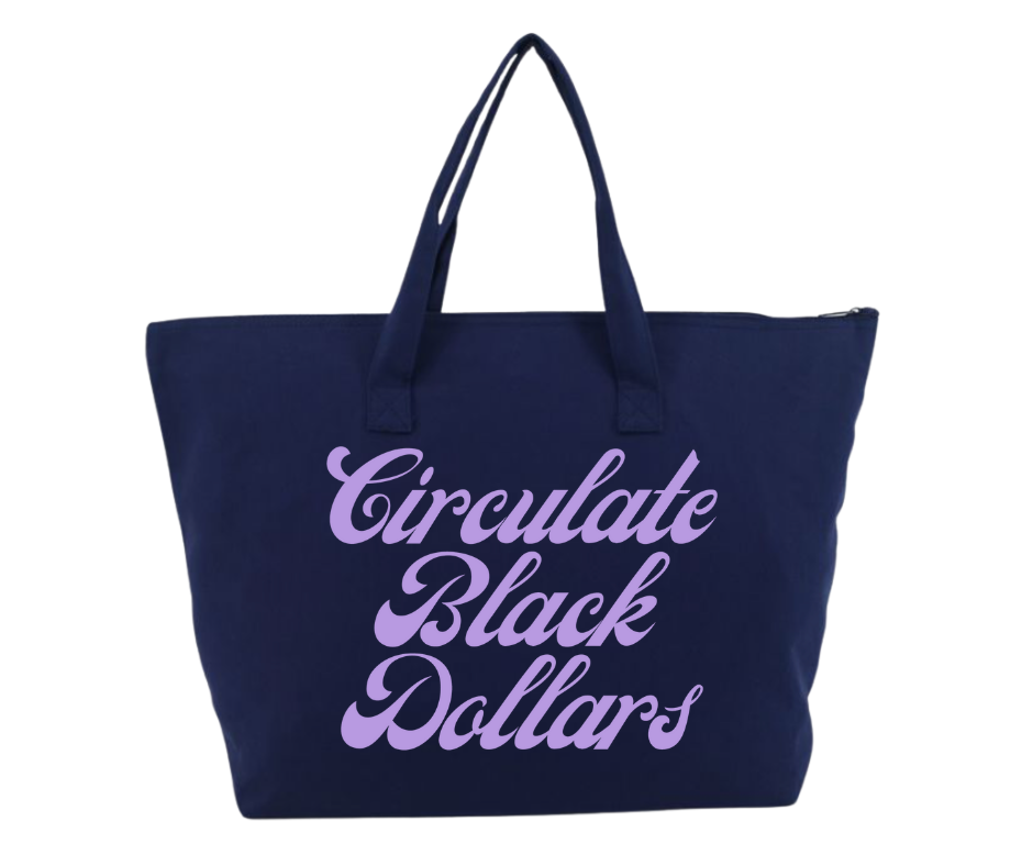 Circulate Black Dollars Tote Bag