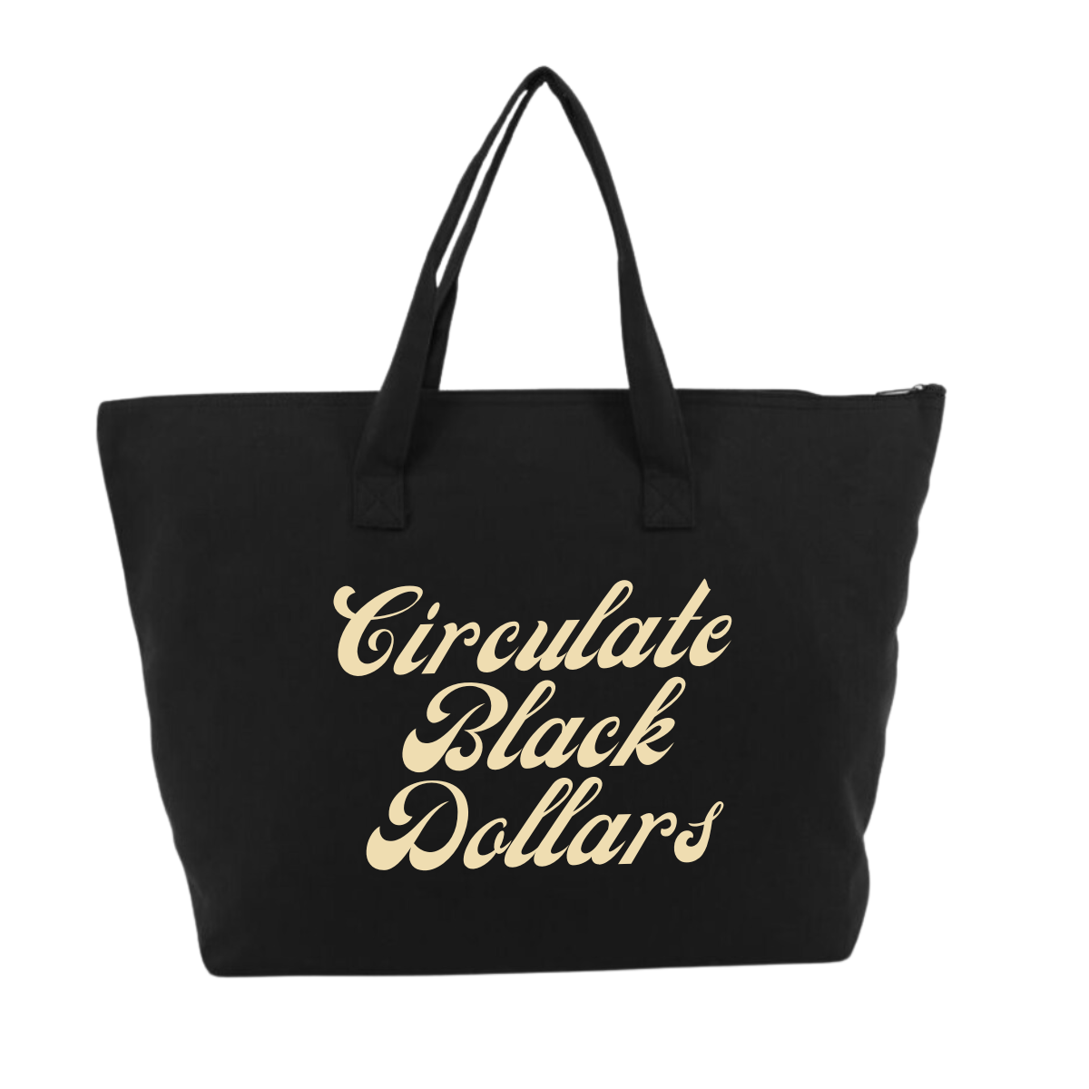 Circulate Black Dollars Tote Bag